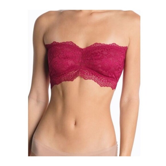 Free People Intimately Lacey Looks Bandeau Bralette Burgundy NWT Size Medium - Picture 1 of 3